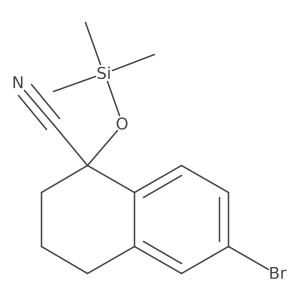 6-Bromo-1-[(trimethylsilyl)oxy]-1,2,3,4-tetrahydronaphthalene-1-carbonitrile结构式