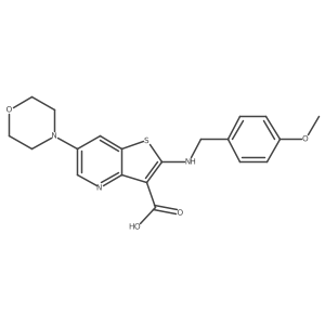2-[(4-Methoxybenzyl)amino]-6-morpholin-4-ylthieno[3,2-b]pyridine-3-carboxylic acid结构式