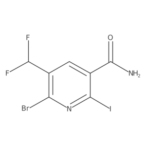 6-Bromo-5-(difluoromethyl)-2-iodonicotinamide Structure
