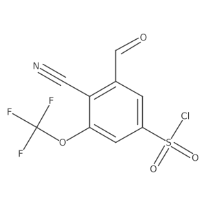4-Cyano-3-formyl-5-(trifluoromethoxy)benzene-1-sulfonyl chloride Structure