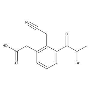 2-(2-Bromopropanoyl)-6-(carboxymethyl)phenylacetonitrile Structure