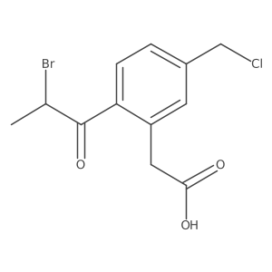 2-(2-Bromopropanoyl)-5-(chloromethyl)phenylacetic acid Structure