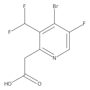 4-Bromo-3-(difluoromethyl)-5-fluoropyridine-2-acetic acid结构式
