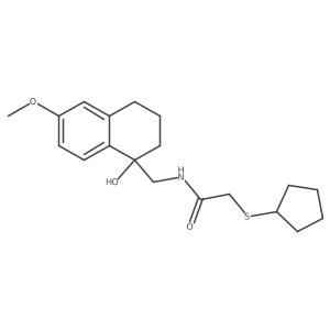 2-(cyclopentylsulfanyl)-N-[(1-hydroxy-6-methoxy-1,2,3,4-tetrahydronaphthalen-1-yl)methyl]acetamide结构式