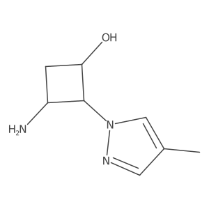 (1R,2R,3S)-3-Amino-2-(4-methyl-1H-pyrazol-1-yl)cyclobutan-1-ol结构式