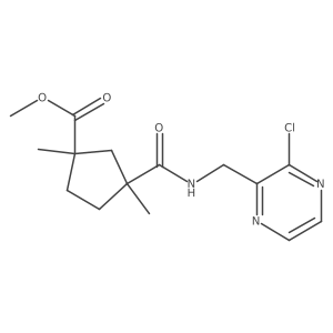 Methyl 3-((3-chloropyrazin-2-yl)methylcarbamoyl)-1,3-dimethylcyclopentanecarboxylate结构式