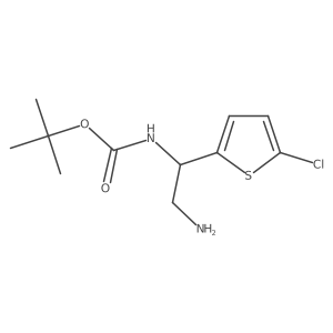 tert-butyl N-[2-amino-1-(5-chlorothiophen-2-yl)ethyl]carbamate结构式