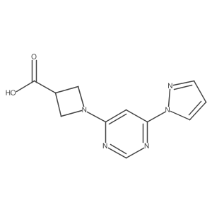 1-(6-(1H-pyrazol-1-yl)pyrimidin-4-yl)azetidine-3-carboxylic acid Structure