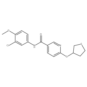 N-(3-chloro-4-methoxyphenyl)-6-((tetrahydrothiophen-3-yl)oxy)nicotinamide结构式