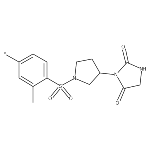 3-[1-(4-Fluoro-2-methylbenzenesulfonyl)pyrrolidin-3-yl]imidazolidine-2,4-dione Structure