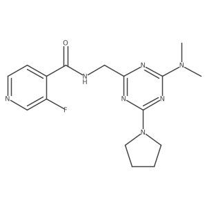 N-((4-(dimethylamino)-6-(pyrrolidin-1-yl)-1,3,5-triazin-2-yl)methyl)-3-fluoroisonicotinamide Structure