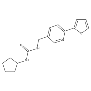 1-Cyclopentyl-3-((6-(furan-2-yl)pyridin-3-yl)methyl)urea结构式