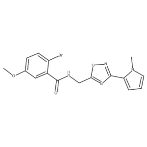 2-bromo-5-methoxy-N-((3-(1-methyl-1H-pyrrol-2-yl)-1,2,4-oxadiazol-5-yl)methyl)benzamide结构式