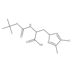 2-{[(tert-butoxy)carbonyl]amino}-3-(4-chloro-3-methyl-1H-pyrazol-1-yl)propanoic acid Structure