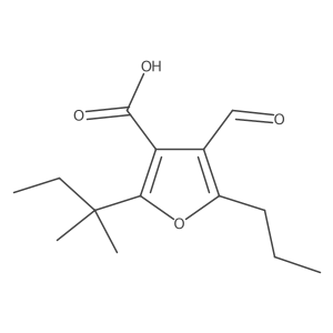 4-Formyl-2-(2-methylbutan-2-yl)-5-propylfuran-3-carboxylic acid Structure