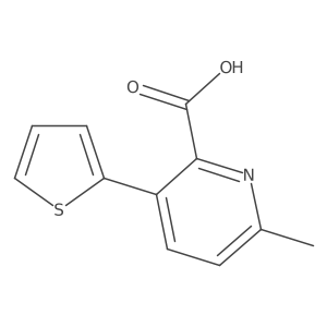 6-Methyl-3-(thiophen-2-yl)pyridine-2-carboxylic acid结构式