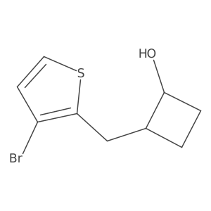 2-[(3-Bromothiophen-2-yl)methyl]cyclobutan-1-ol结构式