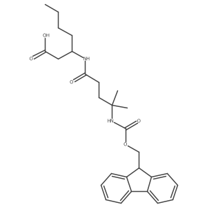 (3S)-3-[4-({[(9H-fluoren-9-yl)methoxy]carbonyl}amino)-4-methylpentanamido]heptanoic acid Structure