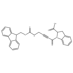 1-[4-({[(9H-fluoren-9-yl)methoxy]carbonyl}amino)but-2-ynoyl]-2,3-dihydro-1H-indole-2-carboxylic acid Structure