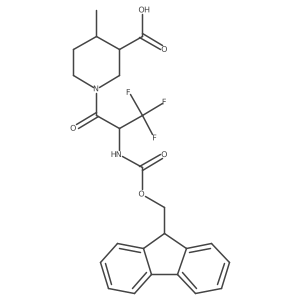 1-[2-({[(9H-fluoren-9-yl)methoxy]carbonyl}amino)-3,3,3-trifluoropropanoyl]-4-methylpiperidine-3-carboxylic acid结构式