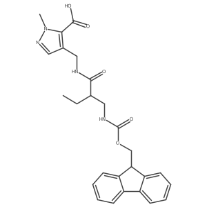 4-({2-[({[(9H-fluoren-9-yl)methoxy]carbonyl}amino)methyl]butanamido}methyl)-1-methyl-1H-pyrazole-5-carboxylic acid结构式