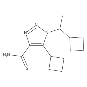 5-cyclobutyl-1-(1-cyclobutylethyl)-1H-1,2,3-triazole-4-carbothioamide结构式