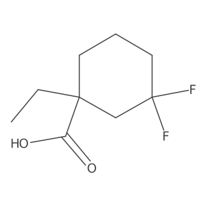 1-Ethyl-3,3-difluorocyclohexane-1-carboxylic acid结构式