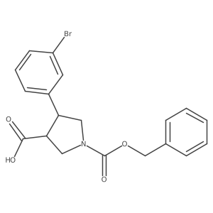 1-[(Benzyloxy)carbonyl]-4-(3-bromophenyl)pyrrolidine-3-carboxylic acid Structure