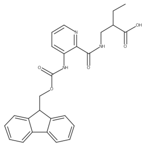 2-({[3-({[(9H-fluoren-9-yl)methoxy]carbonyl}amino)pyridin-2-yl]formamido}methyl)butanoic acid结构式