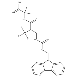 2-{2-[({[(9H-fluoren-9-yl)methoxy]carbonyl}amino)methyl]-3,3,3-trifluoropropanamido}-2-methylpropanoic acid结构式
