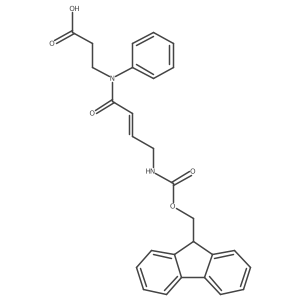 3-[4-({[(9H-fluoren-9-yl)methoxy]carbonyl}amino)-N-phenylbut-2-enamido]propanoic acid Structure