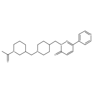 2-({1-[(1-Acetylpiperidin-3-yl)methyl]piperidin-4-yl}methyl)-6-(pyridin-4-yl)-2,3-dihydropyridazin-3-one Structure
