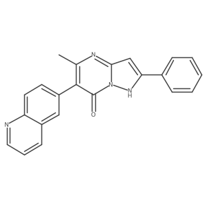 5-Methyl-2-phenyl-6-(6-quinolinyl)pyrazolo[1,5-a]pyrimidin-7(4H)-one结构式