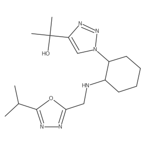 2-(1-((1R,2S)-2-(((5-Isopropyl-1,3,4-oxadiazol-2-yl)methyl)amino)cyclohexyl)-1H-1,2,3-triazol-4-yl)propan-2-ol结构式