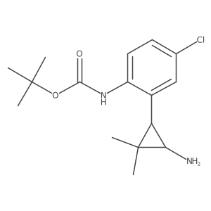rac-tert-butyl N-{2-[(1R,3R)-3-amino-2,2-dimethylcyclopropyl]-4-chlorophenyl}carbamate Structure