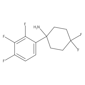 4,4-Difluoro-1-(2,3,4-trifluorophenyl)cyclohexan-1-amine结构式