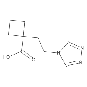 1-[2-(1H-1,2,3,4-tetrazol-1-yl)ethyl]cyclobutane-1-carboxylic acid结构式