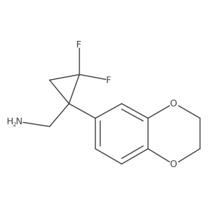 [1-(2,3-Dihydro-1,4-benzodioxin-6-yl)-2,2-difluorocyclopropyl]methanamine结构式