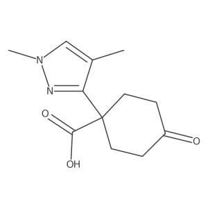 1-(1,4-dimethyl-1H-pyrazol-3-yl)-4-oxocyclohexane-1-carboxylic acid结构式