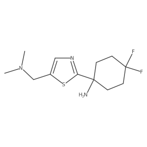 1-{5-[(Dimethylamino)methyl]-1,3-thiazol-2-yl}-4,4-difluorocyclohexan-1-amine结构式