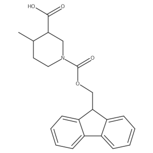 (3R,4R)-1-(9H-Fluoren-9-ylmethoxycarbonyl)-4-methylpiperidine-3-carboxylic acid结构式