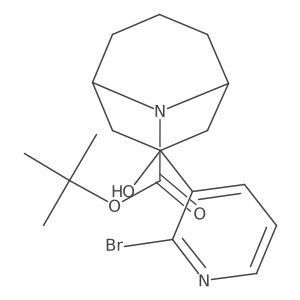 Tert-butyl 3-(2-bromopyridin-3-yl)-3-hydroxy-9-azabicyclo[3.3.1]nonane-9-carboxylate结构式