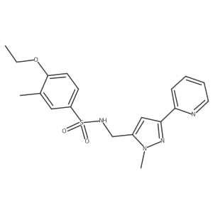 4-ethoxy-3-methyl-N-{[1-methyl-3-(pyridin-2-yl)-1H-pyrazol-5-yl]methyl}benzene-1-sulfonamide结构式