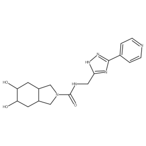 rel-(3aR,5S,6S,7aS)-5,6-Dihydroxy-N-((5-(pyridin-4-yl)-4H-1,2,4-triazol-3-yl)methyl)octahydro-2H-isoindole-2-carboxamide结构式