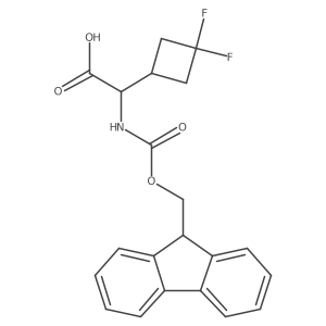 (R)-2-((((9H-Fluoren-9-yl)methoxy)carbonyl)amino)-2-(3,3-difluorocyclobutyl)acetic acid Structure