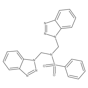 N,N-bis(1H-1,2,3-benzotriazol-1-ylmethyl)-benzenesulfonamide结构式
