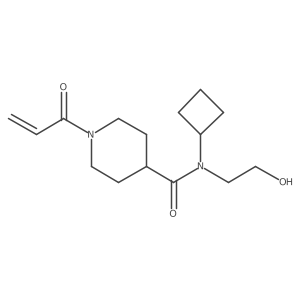 N-Cyclobutyl-N-(2-hydroxyethyl)-1-prop-2-enoylpiperidine-4-carboxamide结构式