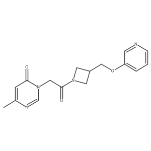 6-Methyl-3-(2-oxo-2-{3-[(pyridin-3-yloxy)methyl]azetidin-1-yl}ethyl)-3,4-dihydropyrimidin-4-one Structure