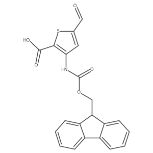 3-({[(9H-fluoren-9-yl)methoxy]carbonyl}amino)-5-formylthiophene-2-carboxylic acid结构式