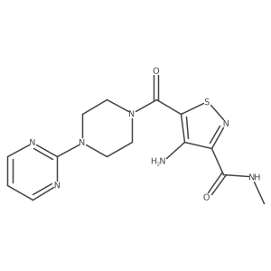 4-amino-N-methyl-5-[4-(pyrimidin-2-yl)piperazine-1-carbonyl]-1,2-thiazole-3-carboxamide结构式